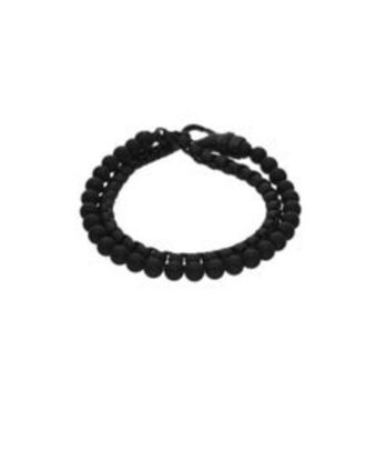 Pulsera con aplicaciones de acero con onix para caballero