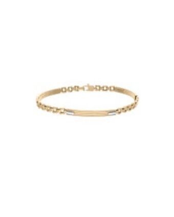 Joyerías Bizzarro Pulsera para caballero con oro amarillo y blanco oferta