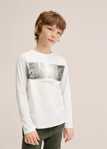 Mango Camiseta manga larga estampada oferta