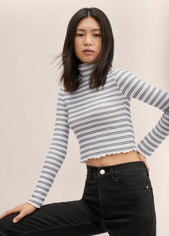 Mango Camiseta manga larga rayas oferta