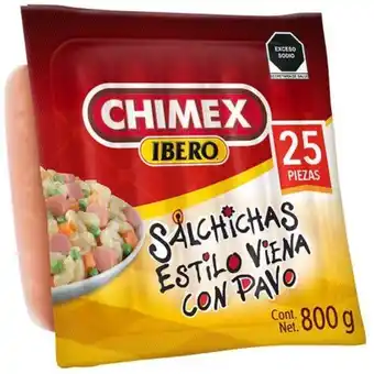 Soriana Express Salchich viena de cerdo chimex ibero 800 gr oferta