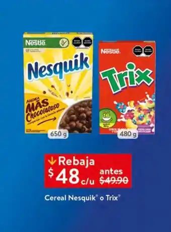 Cereal Nesquik o Trix