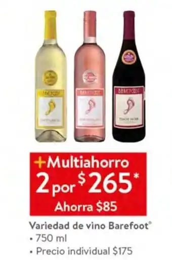 Walmart Express Variedad de vino Barefoot 750 ml oferta