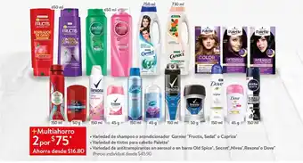 Variedad de Shampoo o acondicionador Gernier Fructis,Sedal o Caprice / Variedad de tintes para cabello Palette