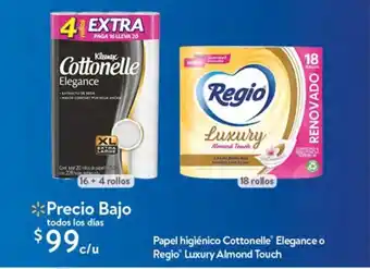 Papel Higienico Cottonelle Elegance o Regio Luxury Almond Touch