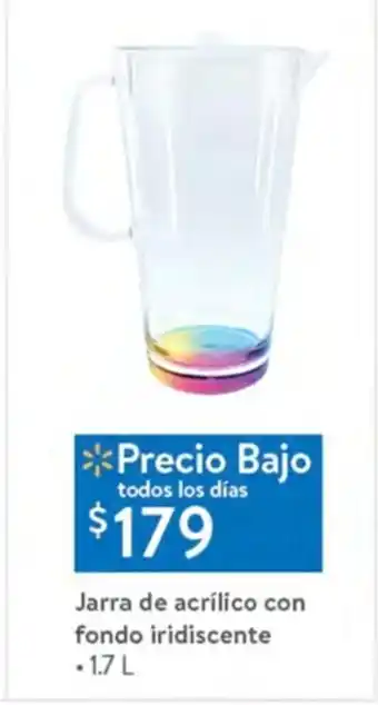 Jarra de acrilico con fondo iridiscente 1.7 L