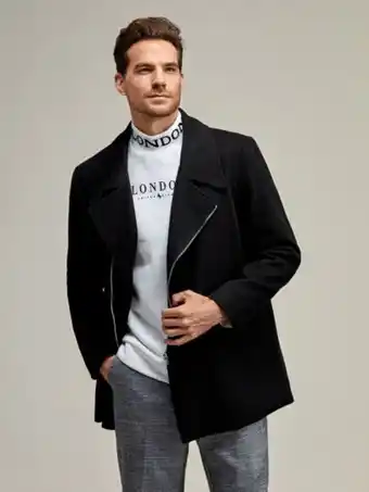 SHEIN Shein hombres abrigo unicolor con cremallera oferta