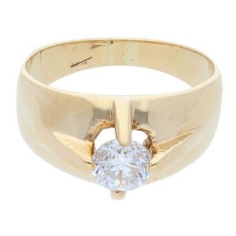 Nacional Monte de Piedad Anillo solitario con diamante en oro amarillo 14 kilates. oferta