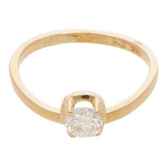 Nacional Monte de Piedad Anillo solitario con diamante en oro amarillo 14 kilates. oferta