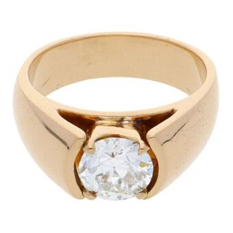 Nacional Monte de Piedad Anillo solitario con diamante en oro amarillo 14 kilates. oferta
