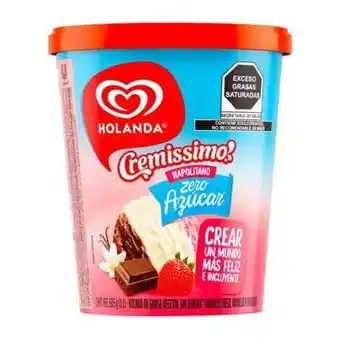 Soriana Súper Helado holanda cremissimo napolitano zero azúcar 1 l oferta
