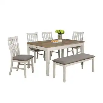 Comedor de 4 sillas y 1 banca color gris