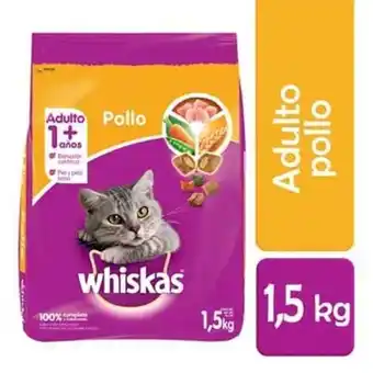 Alimento para gato whiskas sabor pollo 1.5 kg