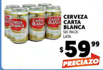 Merco Cerveza Carta Blanca six pack lata oferta