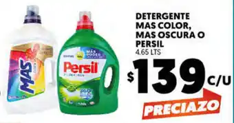 Detergente Mas Color, Mas Oscuro o Persil 4.65 Lts