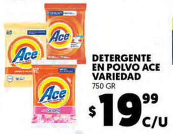 Merco Detergente En Polvo Ace Variedad 750 gr oferta