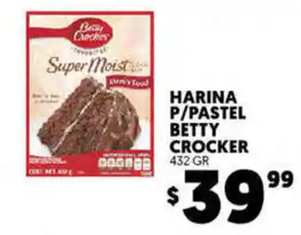 Merco Harina P/Pastel Betty Crocker 432 gr oferta