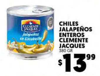 Merco Chiles Jalapeños Enteros Clemente jacques 380 gr oferta