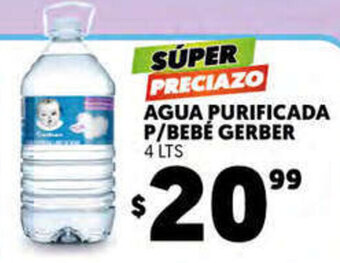 Merco Agua Purificada P/Bebe Gerber 4 Lts oferta