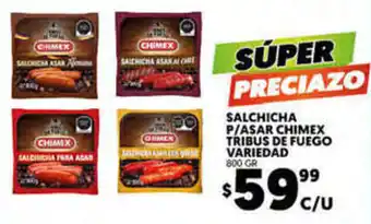 Merco Salchicha p/Asar Chimex Tribus de Fuego Variedad 800gr oferta
