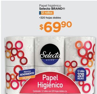 Chedraui Papel higiénico selecto brand 12 rollos oferta