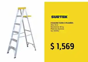 Sodimac Homecenter Escalera tijera aluminio 5 escalones modelo et5 oferta
