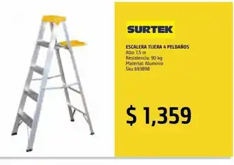 Sodimac Homecenter Escalera tijera aluminio 4 escalones modelo et4 oferta