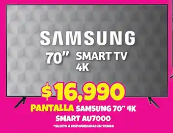 Soriana Express Pantalla Samsung 70" 4K Smart AU7000 oferta