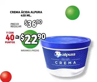 Soriana Híper Crema Acida Alpura 450 ml oferta