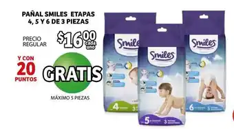Soriana Híper Pañal Smiles Etapas 4,5 y 6 de 3 Piezas oferta