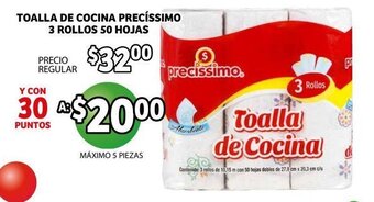 Soriana Híper Toalla de Cocina Precissimo 3 Rollos 50 Hojas oferta