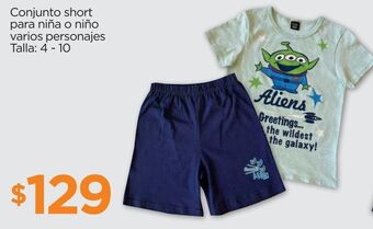 Chedraui Conjunto short para niña o niño varios personajes talla 4-10 oferta