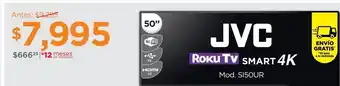 Chedraui Smart tv 4k jvc 50" oferta