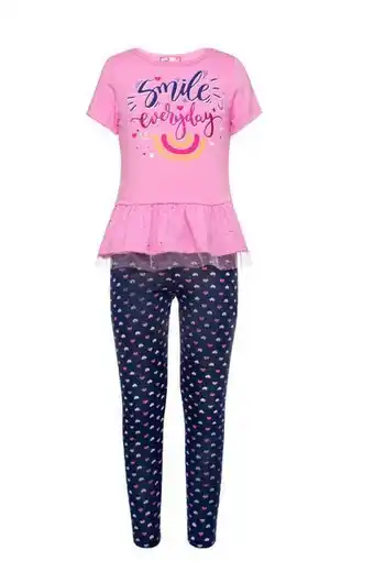 Santory Conjunto playera con faldón y legging para niña oferta