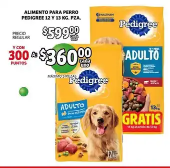 Soriana Mercado Alimento Para Perro Pedigree 12 Y 13 kg pza oferta