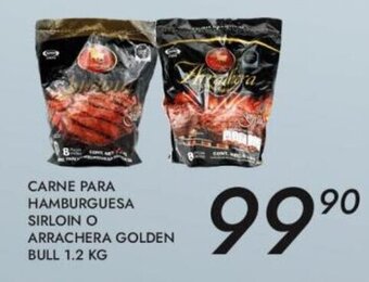 Alsuper Carne Para Hamburguesa Sirloin o Arrachera Golden Bull 1.2 kg oferta