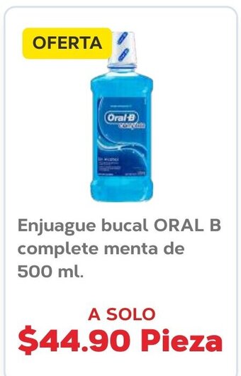 Enjuague bucal ORAL B complete menta de 500 ml