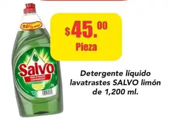 Detergente liquido lavatrastes SALVO limon de 1200 ml