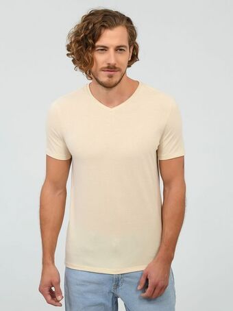 Cuidado con el Perro Playera básica cuello v oferta