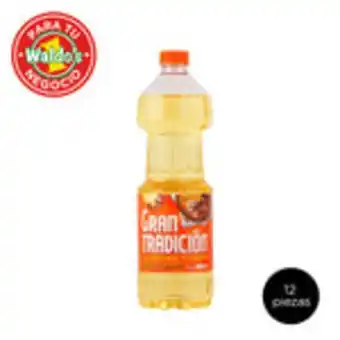 Aceite vegetal comestible gran tradición, 12 piezas de 900 ml cada una