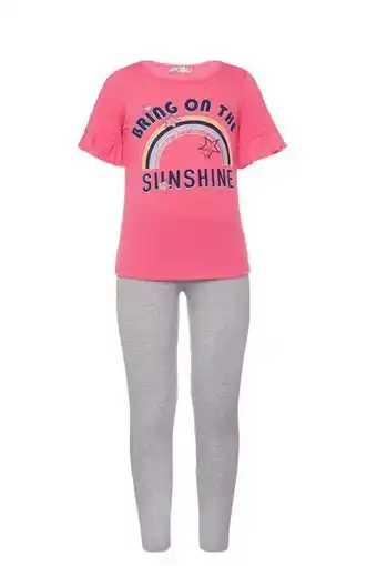 Conjunto playera arcoíris y leggins  para niña