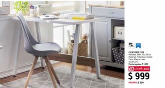 Sodimac Homecenter Escritorio blanco con oak pepe oferta