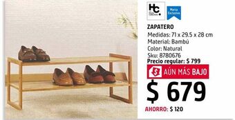 Zapatero bambú apilable 4 niveles