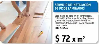 Sodimac Homecenter Servicio de instalación de pisos laminados oferta