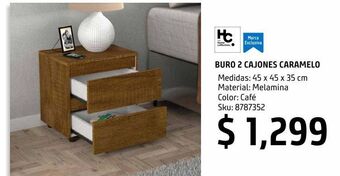 Buro 2 cajones caramelo
