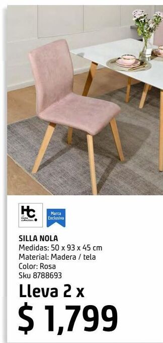 Silla nola rosa