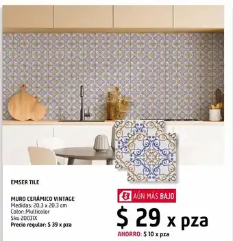 Sodimac Homecenter Cerámica vintage dc201c 20.3x 20.3 cm grupo ceral 1 pza oferta