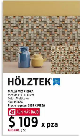 Malla mix piedra vidrio 30x30 cm