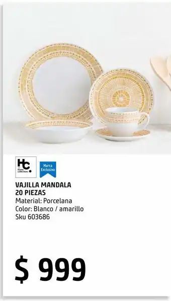 Vajilla mandala 20 piezas