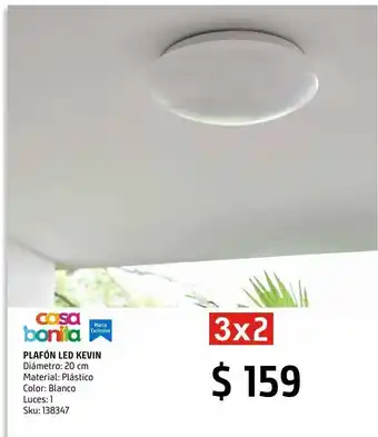 Sodimac Homecenter Plafón led color blanco de luz cálida 12w oferta